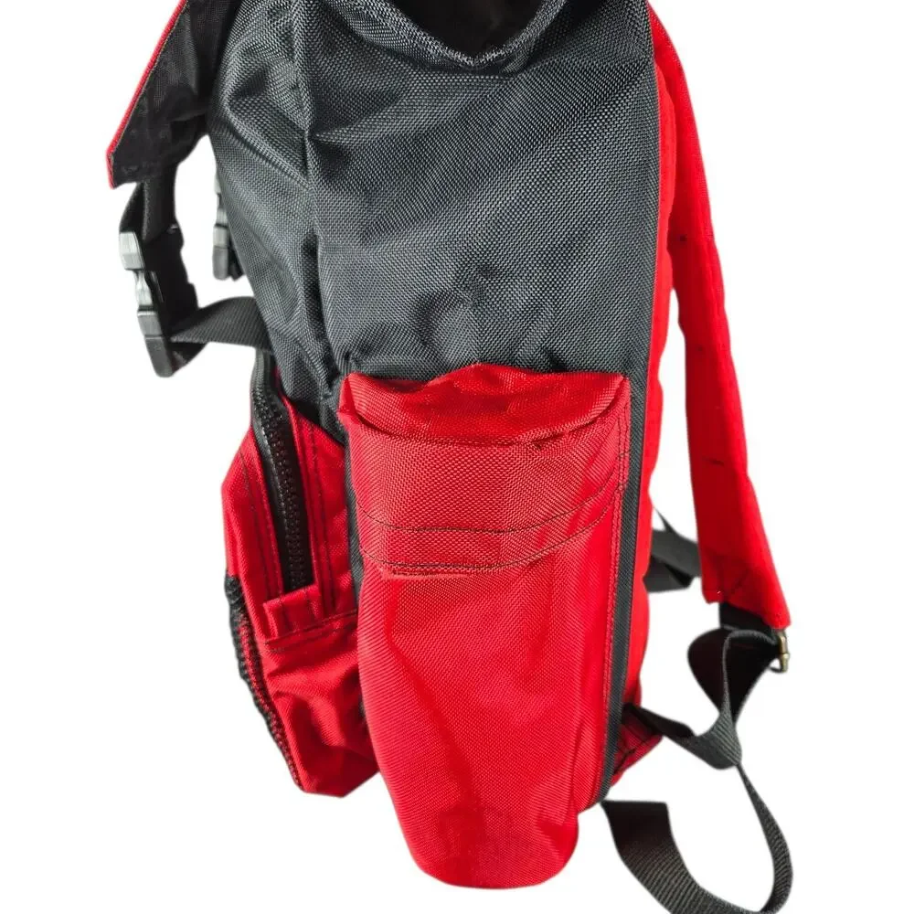 Vintage Marlboro Backpack Red Black‎ Buckle Flap Daypack Padded Back Spellout
